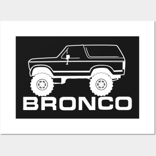 1980-1986 Ford Bronco Side, w/Tires, White Print Posters and Art